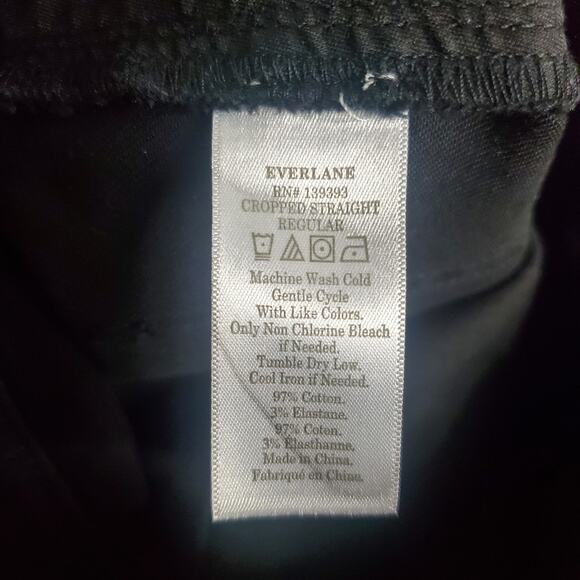 Everlane Cropped Straight Regular Jeans Black Women's Size 2 Natural Cotton - Picture 10 of 16
